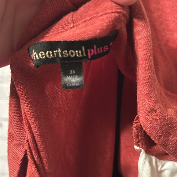 Heart Soul Ruffle Top/Cardigan Combo Blouse 3x - Picture 11 of 11